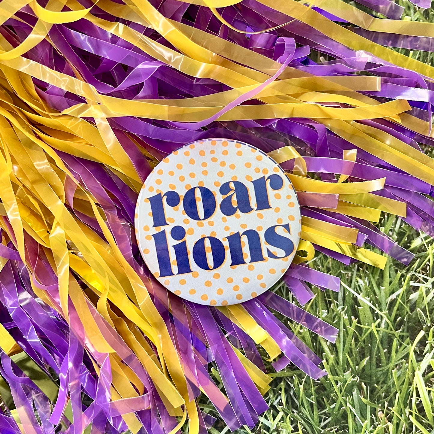 Roar Lions Polka Dot Button