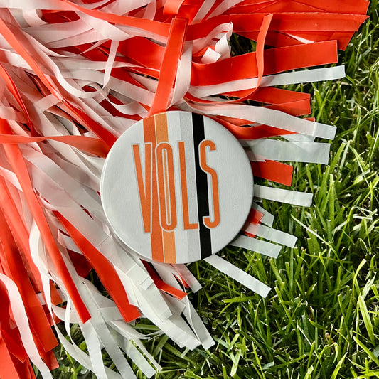 Vols Retro Stripe Button