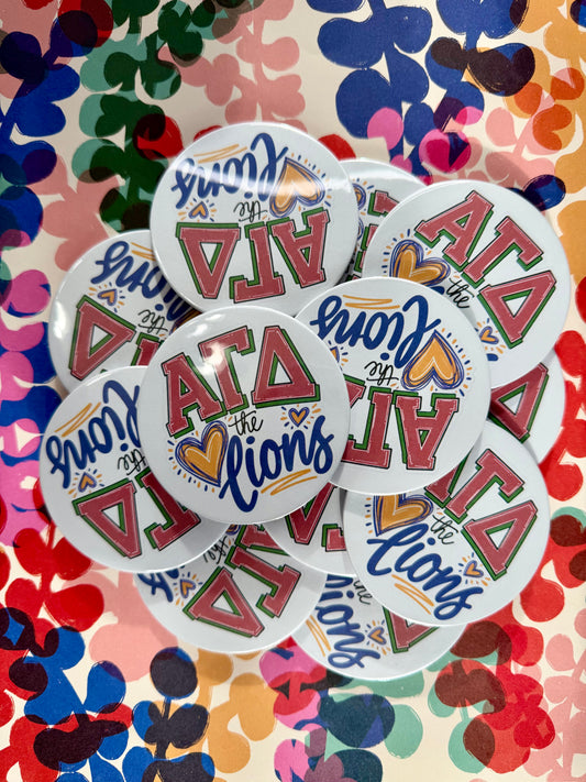 Sorority Loves the Lions Button